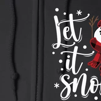 Let It Snow Christmas Snowman Full Zip Hoodie