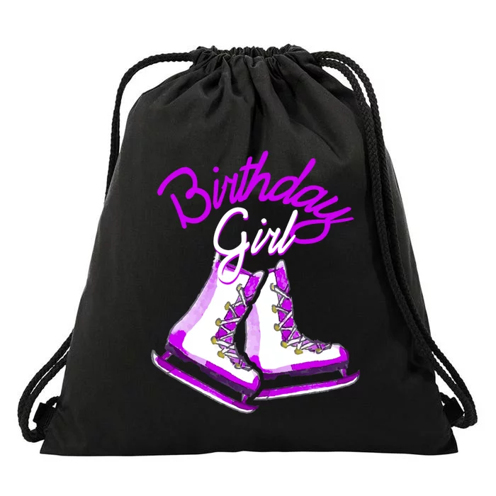 Love Ice Skating Love Ice Party Birthday Girl Drawstring Bag