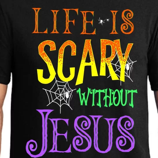 Life Is Scary Without Jesus Halloween Costume Pajama Set