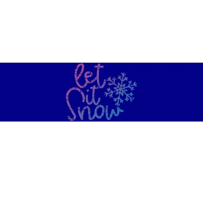 Let It Snow Christmas Snowflake Gift Bumper Sticker