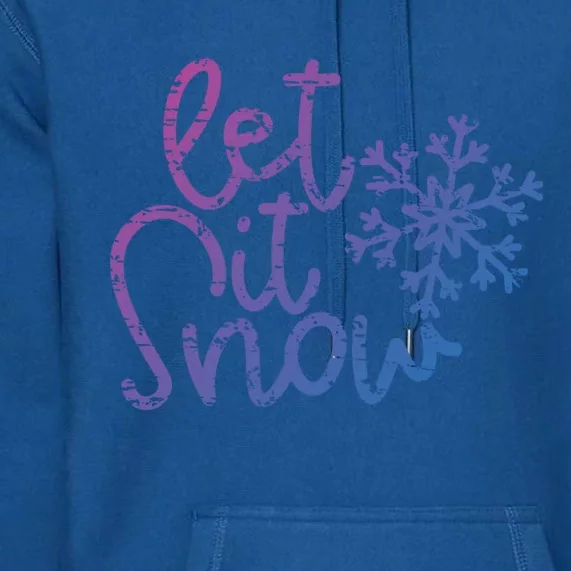 Let It Snow Christmas Snowflake Gift Premium Hoodie