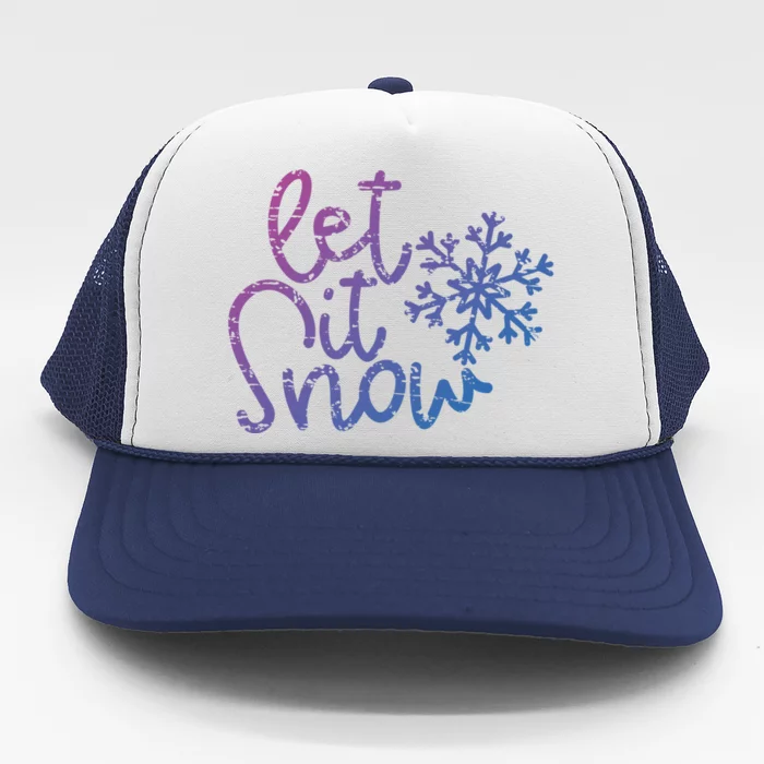 Let It Snow Christmas Snowflake Gift Trucker Hat