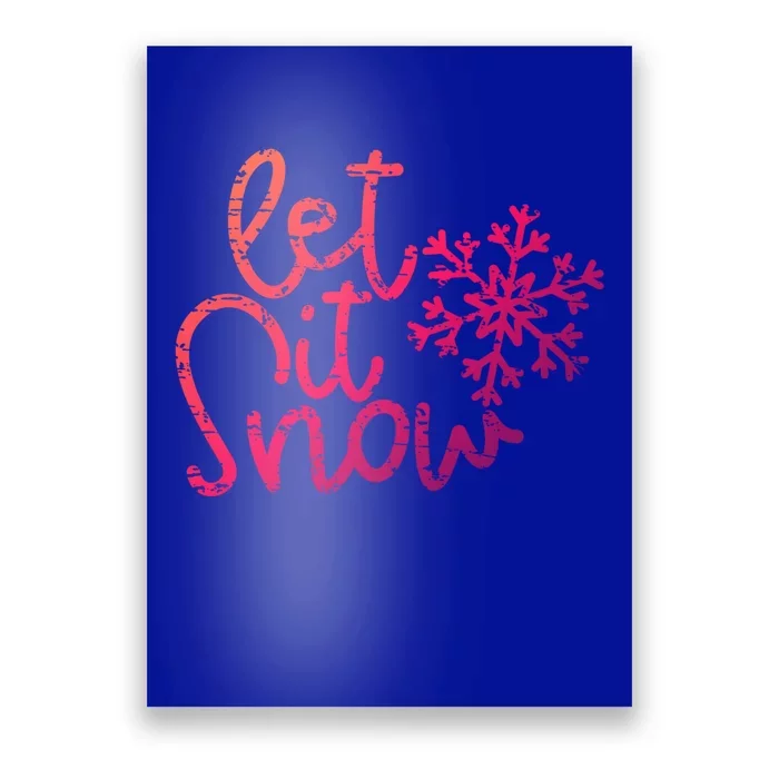 Let It Snow Christmas Snowflake Gift Poster