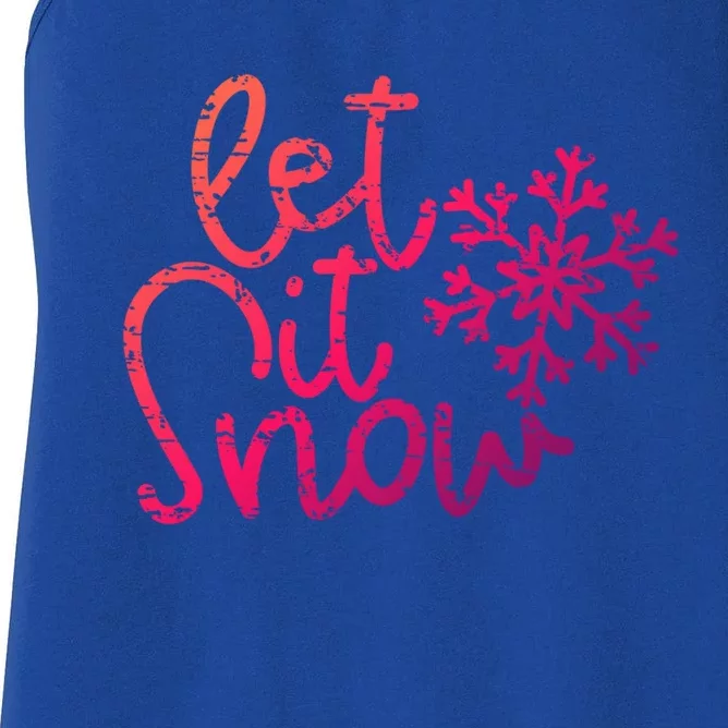 Let It Snow Christmas Snowflake Gift Women's Racerback Tank