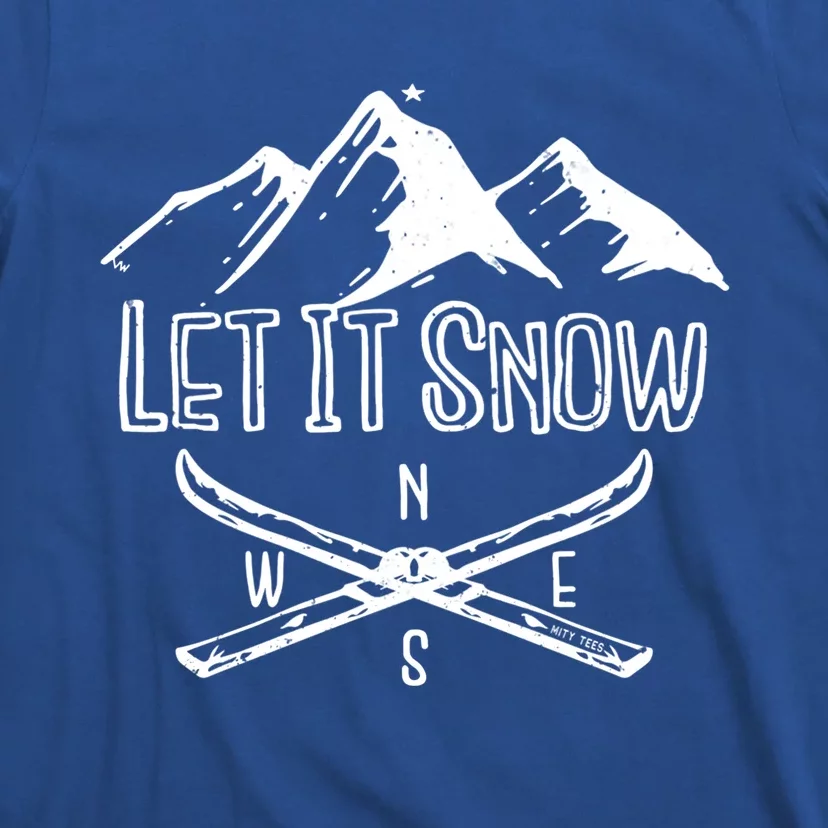 Let It Snow Cool Skiing Graphic Gift T-Shirt