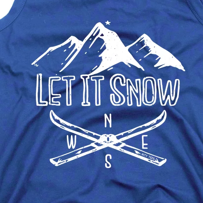 Let It Snow Cool Skiing Graphic Gift Tank Top