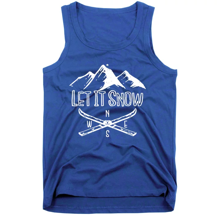 Let It Snow Cool Skiing Graphic Gift Tank Top