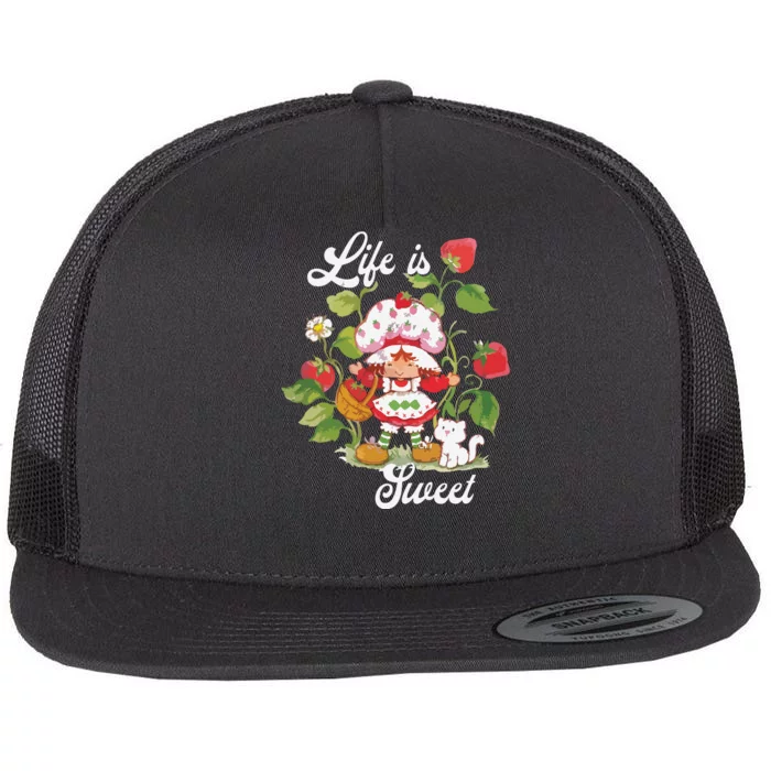 Life Is Sweet Vintage Berry Garden Flat Bill Trucker Hat