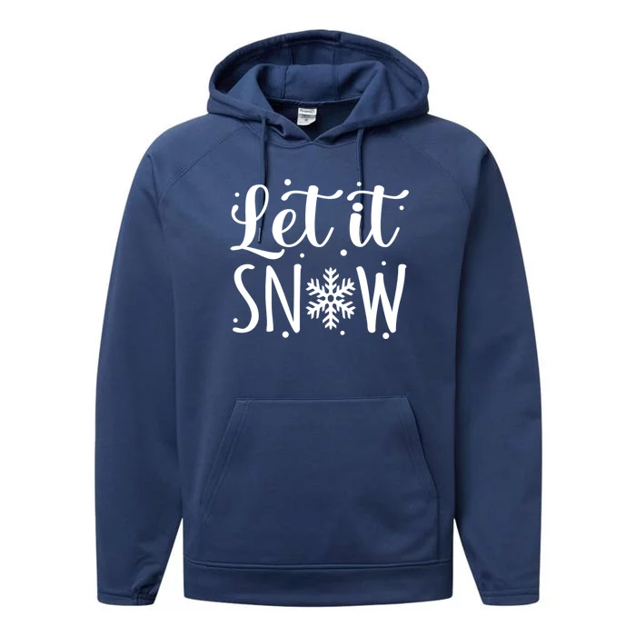 Let It Snow Funny Merry Christmas Santa Elf Gnomes Graphic Gift Performance Fleece Hoodie