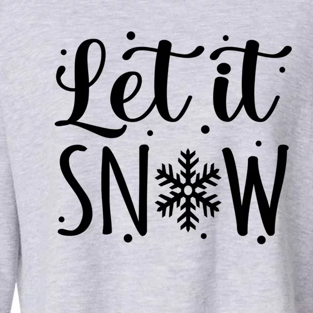 Let It Snow Funny Merry Christmas Santa Elf Gnomes Graphic Gift Cropped Pullover Crew