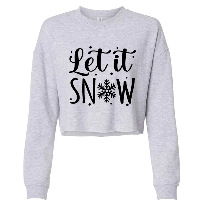 Let It Snow Funny Merry Christmas Santa Elf Gnomes Graphic Gift Cropped Pullover Crew