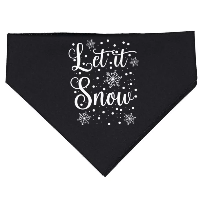 Let it Snow Funny Christmas Pajamas 2024 USA-Made Doggie Bandana