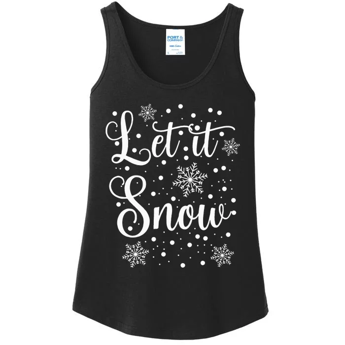 Let it Snow Funny Christmas Pajamas 2024 Ladies Essential Tank