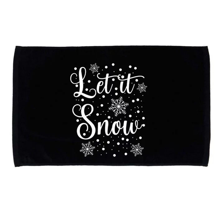 Let it Snow Funny Christmas Pajamas 2024 Microfiber Hand Towel