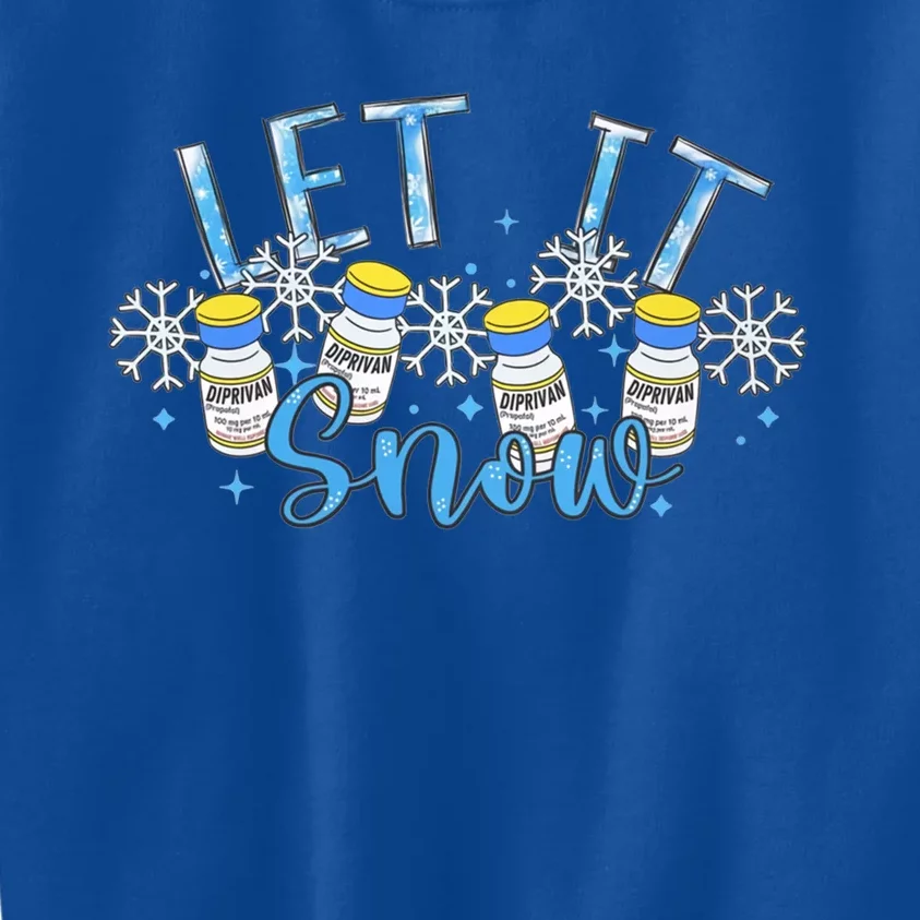 Let It Snow Propofol Christmas Nurse Winter Crna Anesthesia Gift Kids Sweatshirt