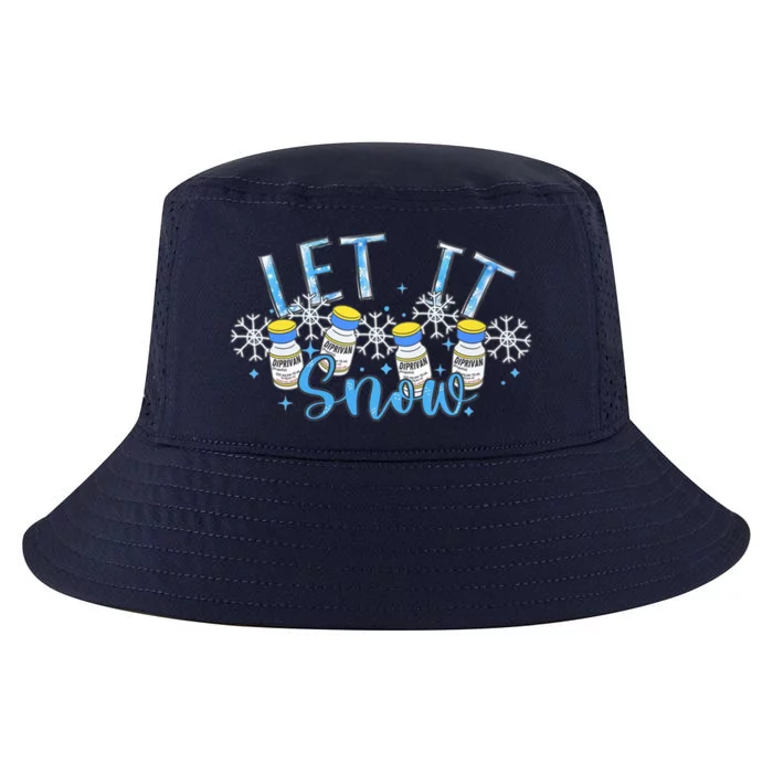 Let It Snow Propofol Christmas Nurse Winter Crna Anesthesia Gift Cool Comfort Performance Bucket Hat