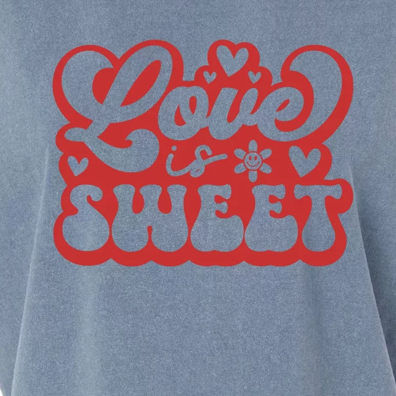 Love Is Sweet Retro Valentine's Day Gift Garment-Dyed Women's Muscle Tee