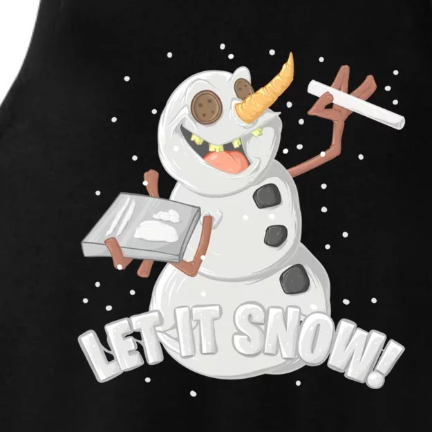 Let It Snow Cute Gift Funny Snow Cocaine Sarcastic Christmas Gift Ladies Tri-Blend Wicking Tank