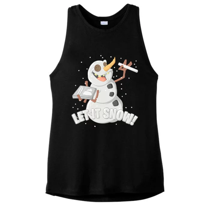 Let It Snow Cute Gift Funny Snow Cocaine Sarcastic Christmas Gift Ladies Tri-Blend Wicking Tank