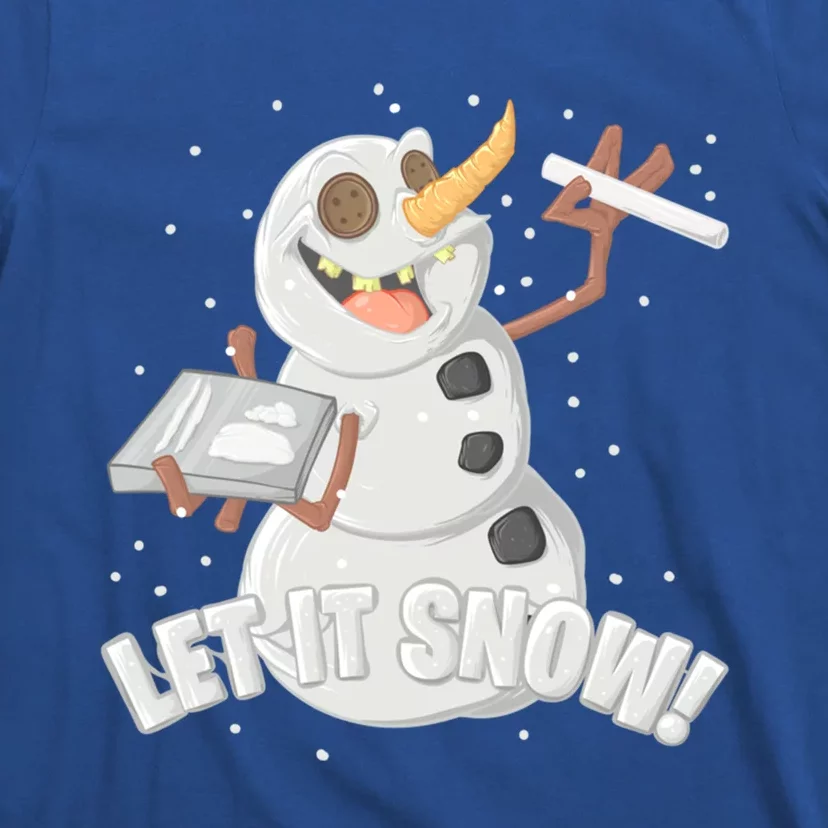 Let It Snow Cute Gift Funny Snow Cocaine Sarcastic Christmas Gift T-Shirt