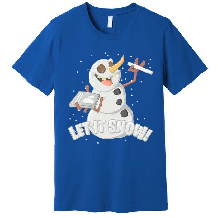 Let It Snow Cute Gift Funny Snow Cocaine Sarcastic Christmas Gift Premium T-Shirt