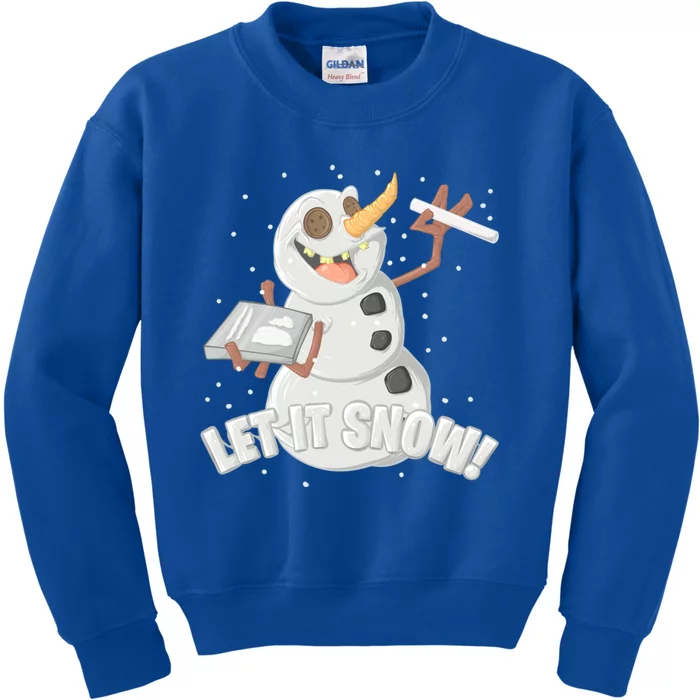 Let It Snow Cute Gift Funny Snow Cocaine Sarcastic Christmas Gift Kids Sweatshirt