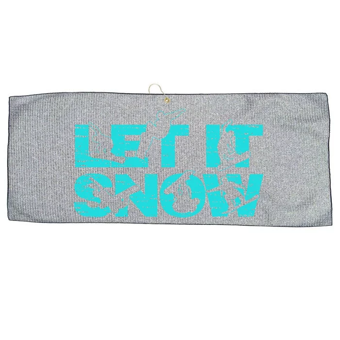 Let It Snow Snowboard Winter Sport Lover Funny Gift Large Microfiber Waffle Golf Towel