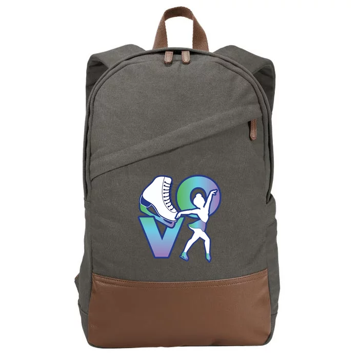 Love Ice Skating Cotton Canvas Backpack