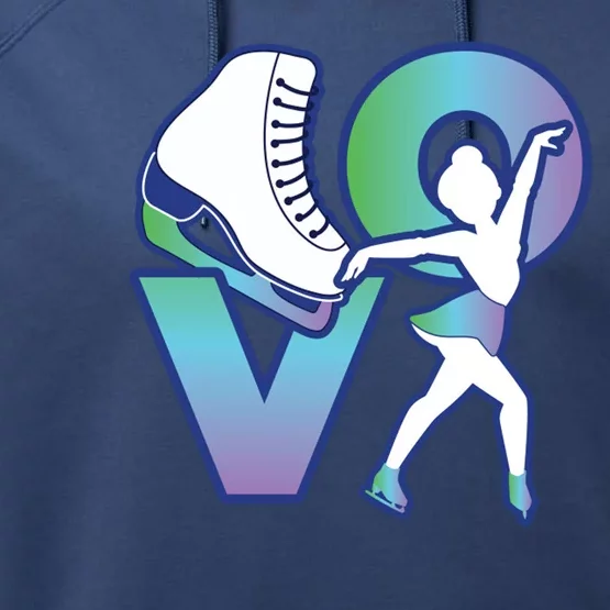 Love Ice Skating Performance Fleece Hoodie