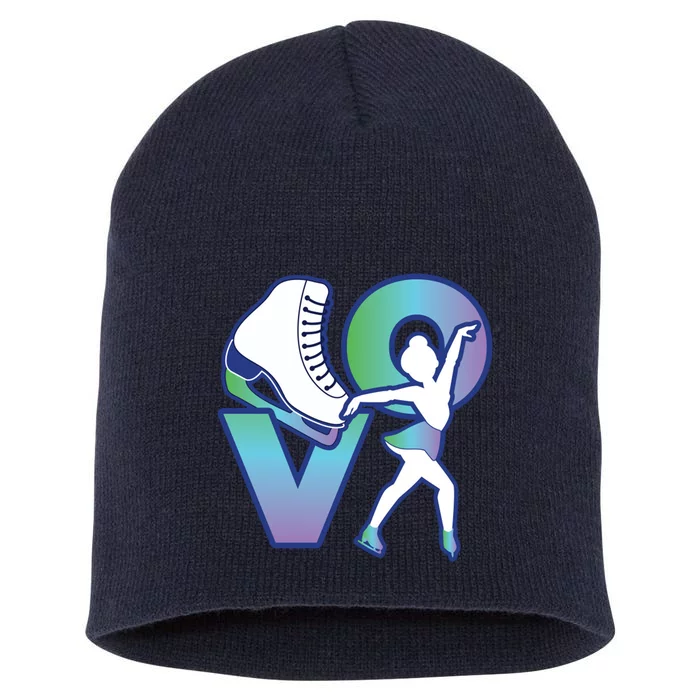 Love Ice Skating Short Acrylic Beanie