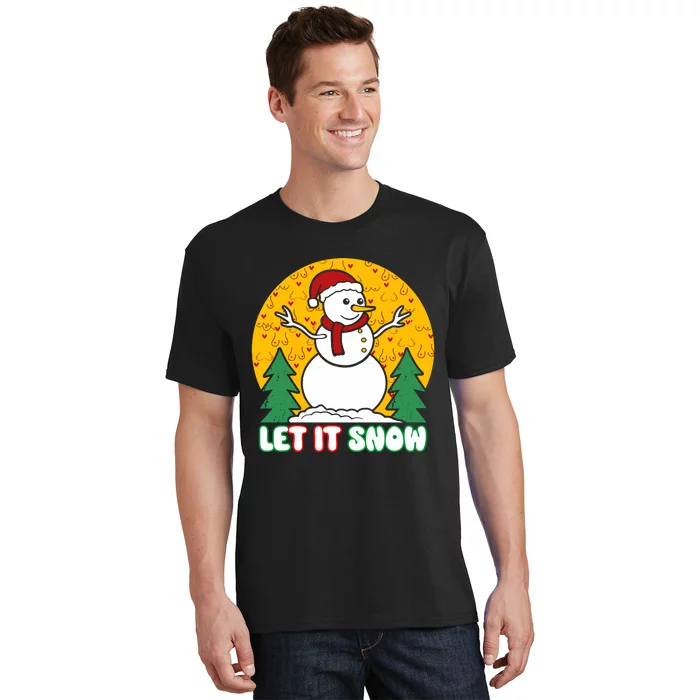 Let It Snow Tit Funny Christmas Snowman T-Shirt