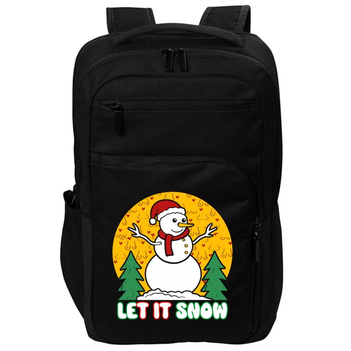 Let It Snow Tit Funny Christmas Snowman Impact Tech Backpack