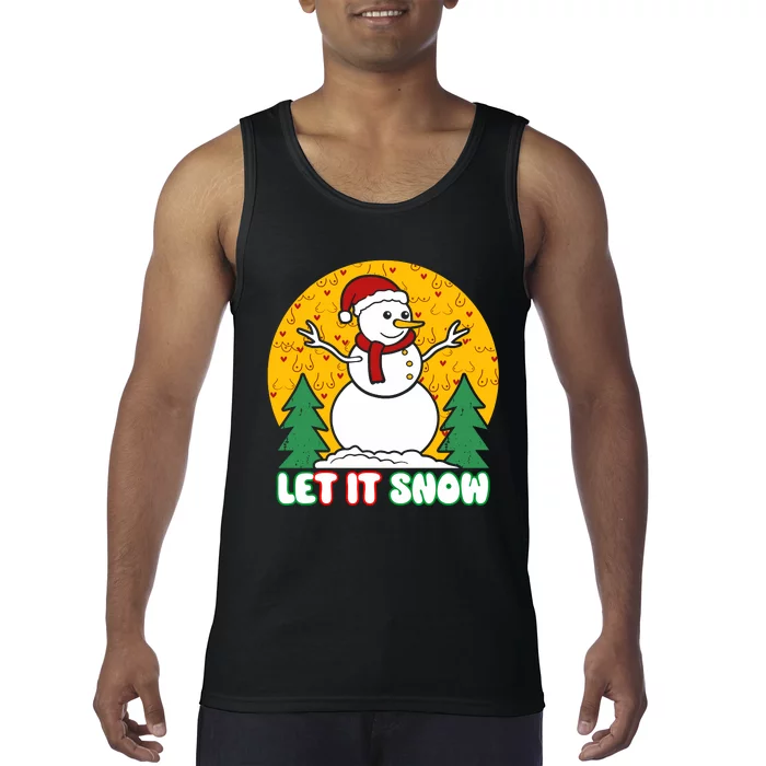 Let It Snow Tit Funny Christmas Snowman Tank Top