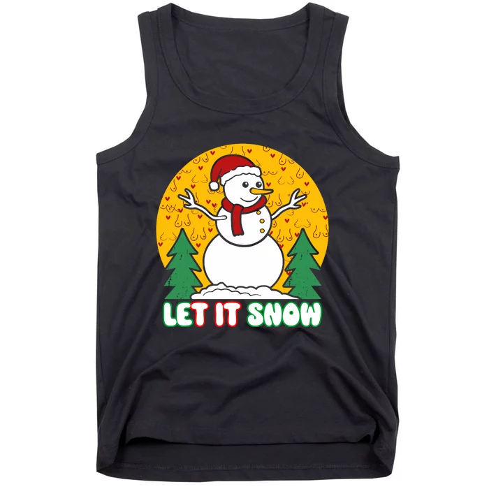 Let It Snow Tit Funny Christmas Snowman Tank Top