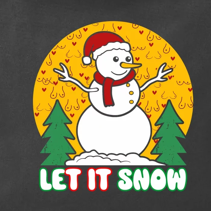 Let It Snow Tit Funny Christmas Snowman Zip Tote Bag