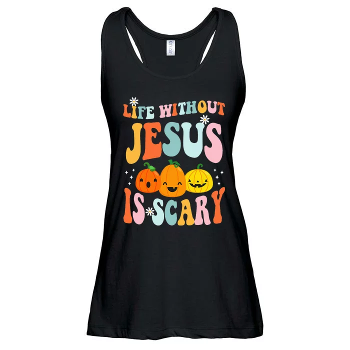 Life Is Scary Without Jesus Christian Faith Halloween Ladies Essential Flowy Tank