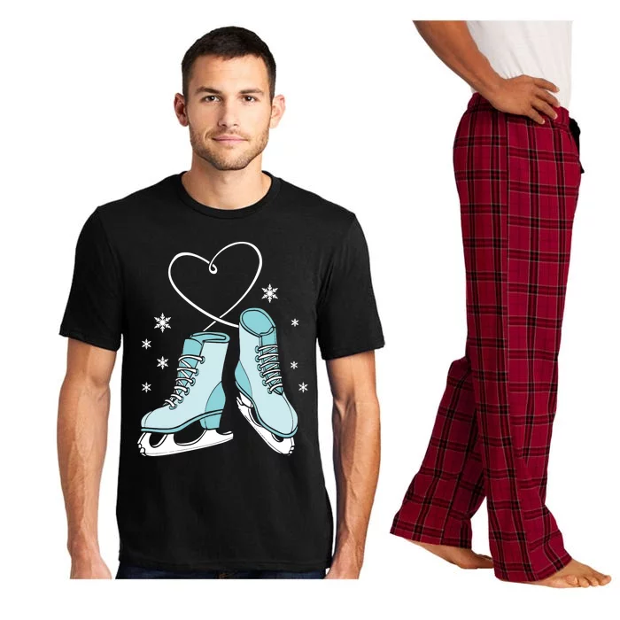 Love Ice Skating Sport Skater Girl Turquoise Skates Pajama Set