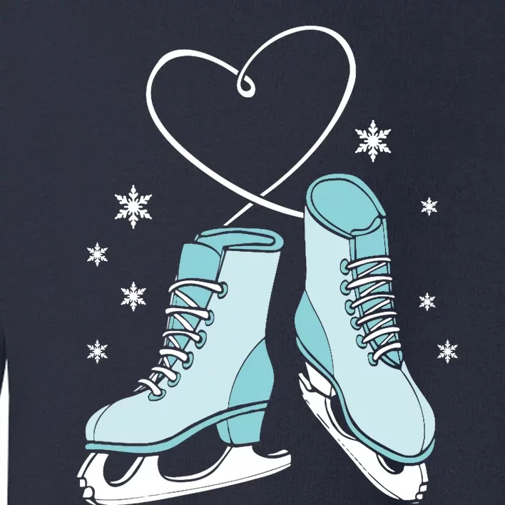 Love Ice Skating Sport Skater Girl Turquoise Skates Toddler Sweatshirt