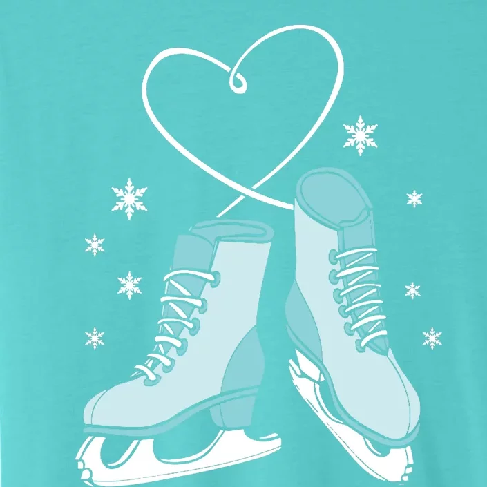 Love Ice Skating Sport Skater Girl Turquoise Skates ChromaSoft Performance T-Shirt