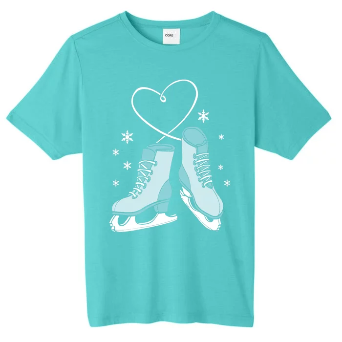 Love Ice Skating Sport Skater Girl Turquoise Skates ChromaSoft Performance T-Shirt