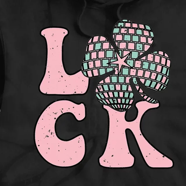 Lucky Irish Shamrock Disco Clover Leaf Tie Dye Hoodie