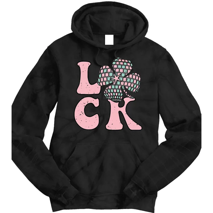 Lucky Irish Shamrock Disco Clover Leaf Tie Dye Hoodie