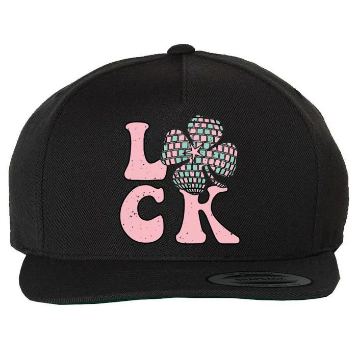 Lucky Irish Shamrock Disco Clover Leaf Wool Snapback Cap