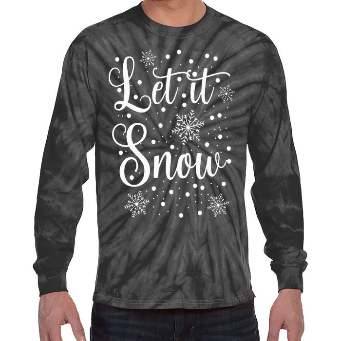 Let it Snow Funny Christmas Pajamas Tie-Dye Long Sleeve Shirt