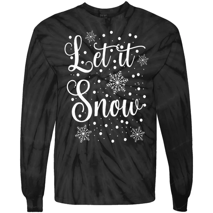 Let it Snow Funny Christmas Pajamas Tie-Dye Long Sleeve Shirt