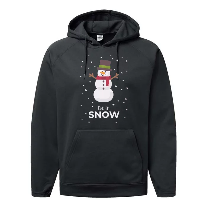 Let It Snow Snowman Christmas Funny Performance Fleece Hoodie