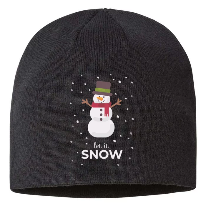 Let It Snow Snowman Christmas Funny 8 1/2in Sustainable Knit Beanie