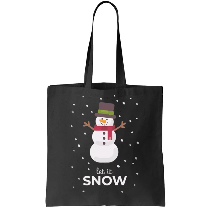 Let It Snow Snowman Christmas Funny Tote Bag