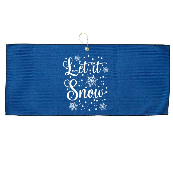 Let It Snow Funny Christmas Pajamas Large Microfiber Waffle Golf Towel