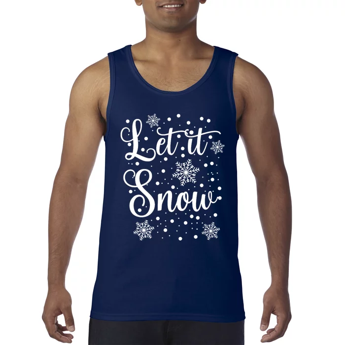 Let It Snow Funny Christmas Pajamas Tank Top